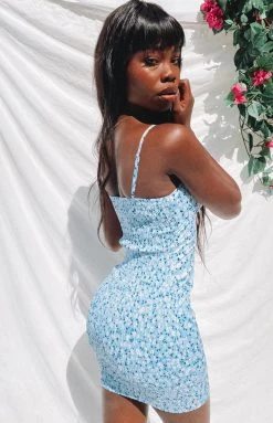 Beginning Boutique Lonnie Dress Blue Floral Dresses