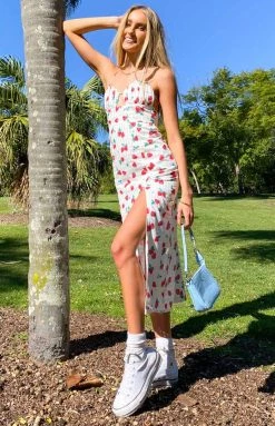 BB Exclusive Loraine White Midi Dress