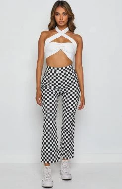 Beginning Boutique Bottoms Lorelai Check Pant Black