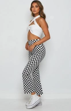 Beginning Boutique Bottoms Lorelai Check Pant Black