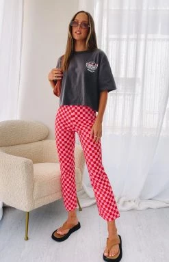 Beginning Boutique Bottoms Lorelai Check Pant Pink