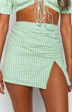BB Exclusive Bottoms Loretta Mini Skirt Green Gingham
