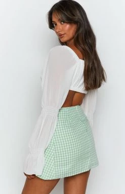 BB Exclusive Bottoms Loretta Mini Skirt Green Gingham