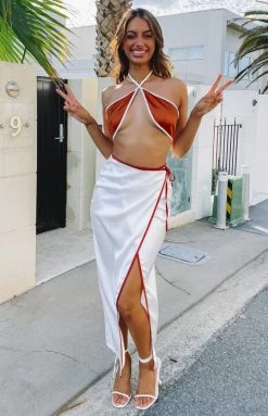 BB Exclusive Skirts Lou Wrap Maxi Skirt White