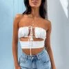 BB Exclusive Louisiana White Strapless Top New