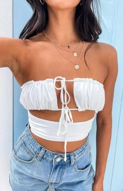 BB Exclusive Louisiana White Strapless Top New