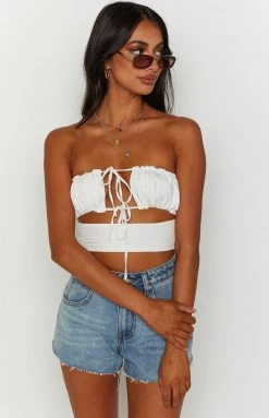 BB Exclusive Louisiana White Strapless Top New