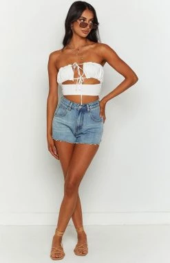 BB Exclusive Louisiana White Strapless Top New