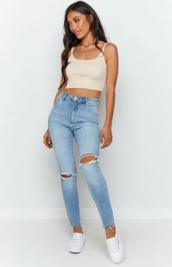 Beginning Boutique Tops Love Like This Knit Top Beige