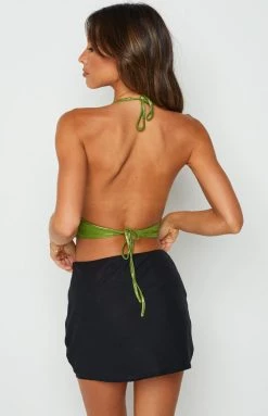 Beginning Boutique Loved Up Green Halter Top