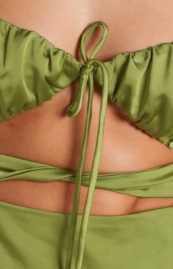 BB Exclusive Hyacinth Tie Mini Dress Green