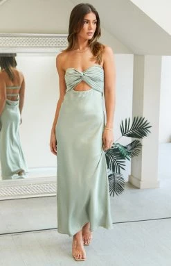 Beginning Boutique Luca Khaki Maxi Dress