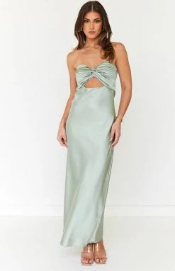 Beginning Boutique Luca Khaki Maxi Dress