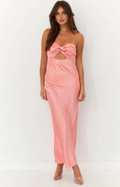 Beginning Boutique Luca Pink Maxi Dress New