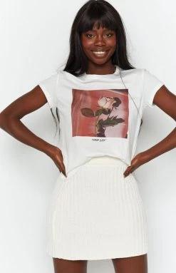 Beginning Boutique Lucy Ribbed Mini Skirt Beige Bottoms