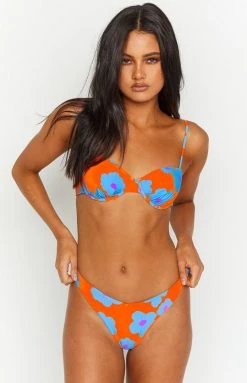 BB Exclusive Luella Orange Floral Bikini Bottoms Swimwear