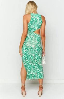 BB Exclusive Lulu Green Print Maxi Dress