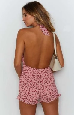 BB Exclusive Luna Shirred Playsuit Pink Extended Sizes