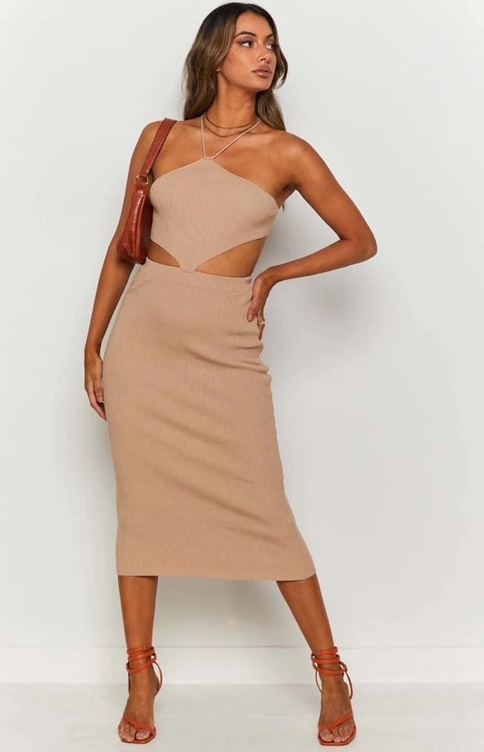 Beginning Boutique Dresses Lyla Cut Out Midi Dress Beige 4 Beginning Boutique Dresses Lyla Cut Out Midi Dress Beige