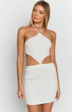 Beginning Boutique Lyla Cut Out Mini Dress White