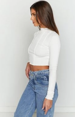 BB Exclusive Lynel White Long Sleeve Top New