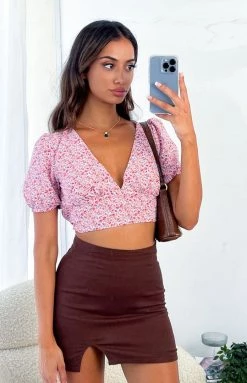 BB Exclusive Tops Harlo Pink Floral Tie Top