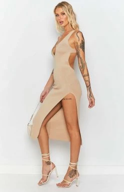 BB Exclusive Dresses Milford Midi Dress Beige