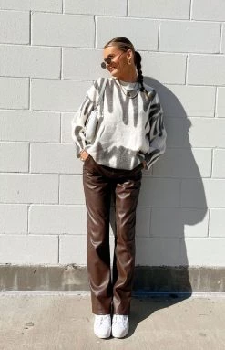 BB Exclusive Cool Shade PU Pants Brown Bottoms 25 BB Exclusive Cool Shade PU Pants Brown Bottoms