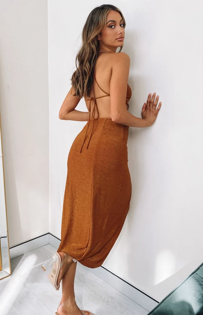 BB Exclusive Dresses Maggie Midi Dress Copper 4 BB Exclusive Dresses Maggie Midi Dress Copper