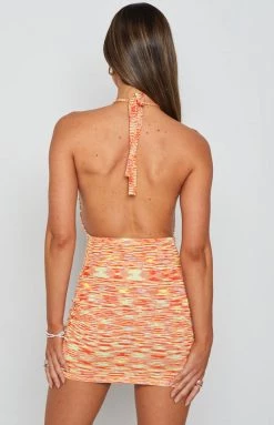 BB Exclusive Magnolia Halter Mini Dress Orange