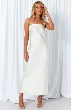 Beginning Boutique Maiah Cream Maxi Dress Dresses