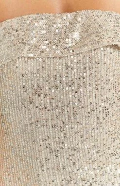 Beginning Boutique Maiah Gold Sequin Maxi Dress Dresses