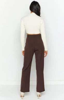 Beginning Boutique Malcolm Brown Straight Leg Pants New