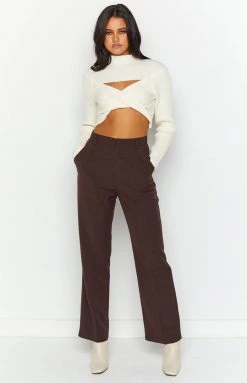 Beginning Boutique Malcolm Brown Straight Leg Pants New