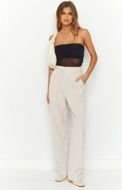 Beginning Boutique Bottoms Malcolm Taupe Straight Leg Pants