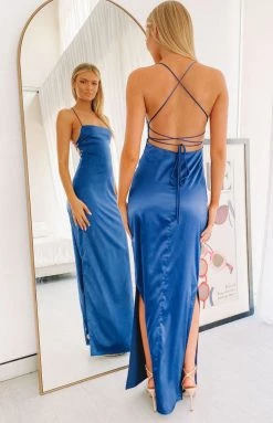 The Edit Manhattan Slip Formal Dress Navy