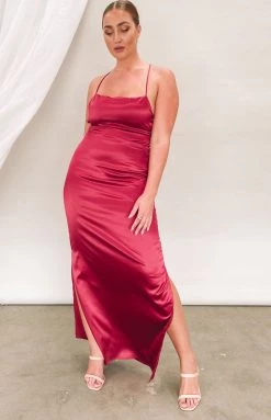 The Edit Manhattan Slip Formal Dress Wine 20 The Edit Manhattan Slip Formal Dress Wine