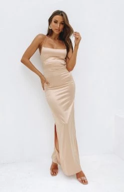 The Edit Manhattan Slip Formal Dress Champagne New