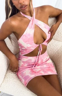 Beginning Boutique Dresses Maple Pink Halter Dress