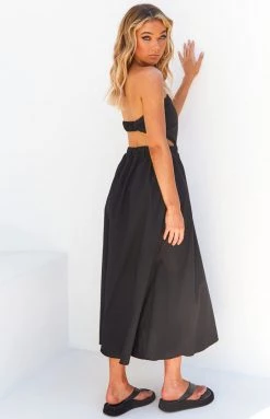 Beginning Boutique Marcella Black Midi Dress Dresses