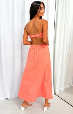 Beginning Boutique Dresses Marcella Peach Midi Dress