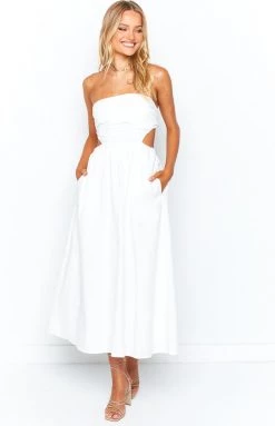 Beginning Boutique Marcella White Midi Dress Dresses