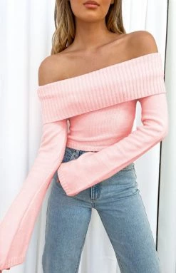 BB Exclusive Marci Off Shoulder Top Baby Pink