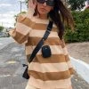 BB Exclusive Marg Tan Stripe Jumper Outerwear