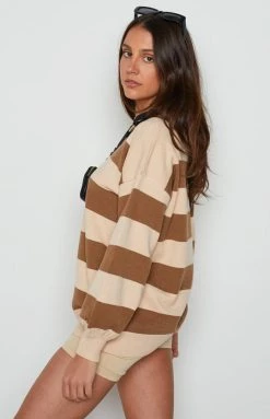 BB Exclusive Marg Tan Stripe Jumper Outerwear