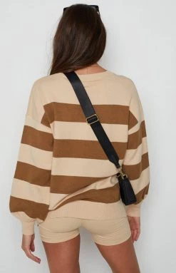 BB Exclusive Marg Tan Stripe Jumper Outerwear