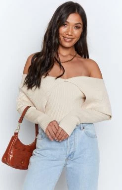 Beginning Boutique Outerwear Margie Sweater Beige