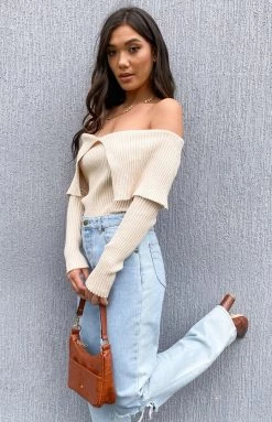 Beginning Boutique Outerwear Margie Sweater Beige