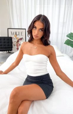 Beginning Boutique Marigold Cream Strapless Top