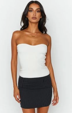 Beginning Boutique Marigold Cream Strapless Top